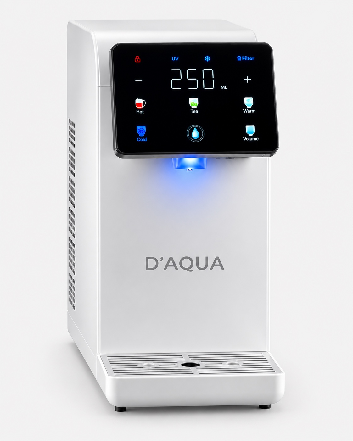 D’AQUA AURA blanco con pantalla táctil y dispensador iluminado